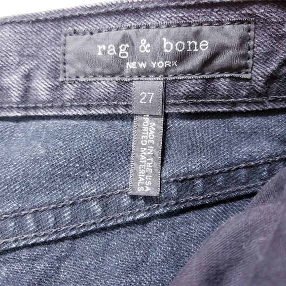 rag & bone Black Straight Leg Jeans with a chic red stripe NWT - Picture 10 of 14